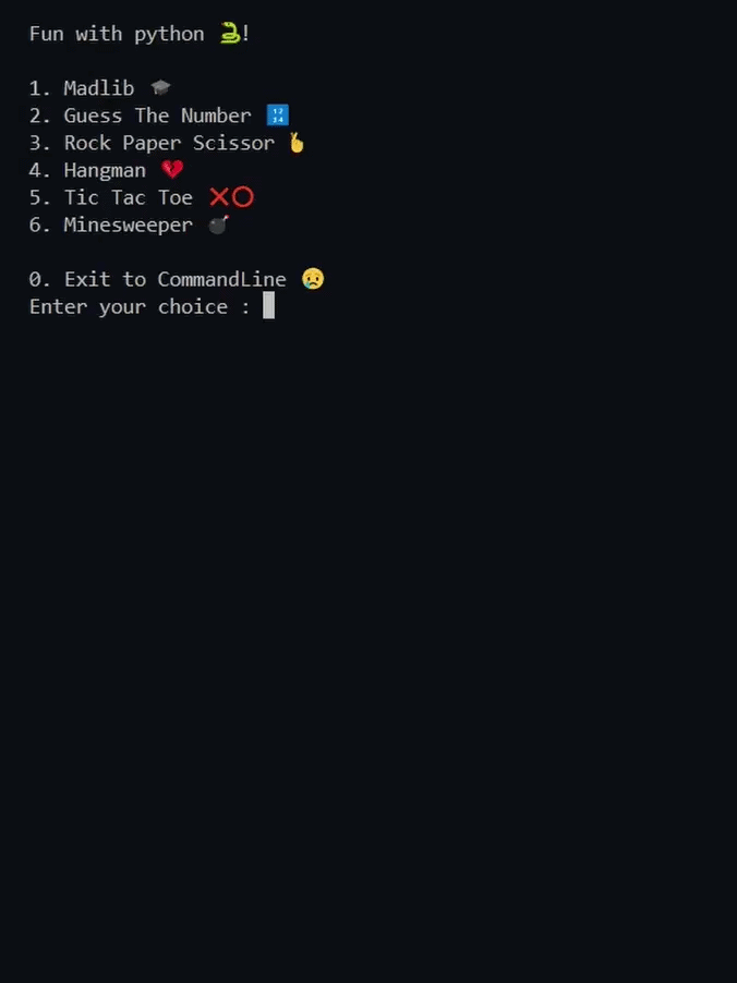 Python Console Games